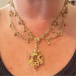 Gold-Tone Floral Pendant Necklace - Women's Jewelry